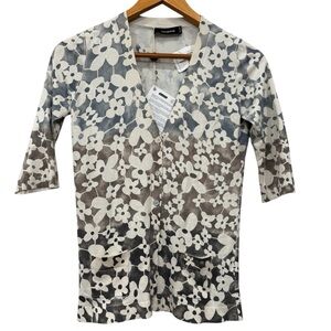 Cividini
Silk Cardigan Size 42 (US Small)‎ Stretch Floral Print Half Sleeve